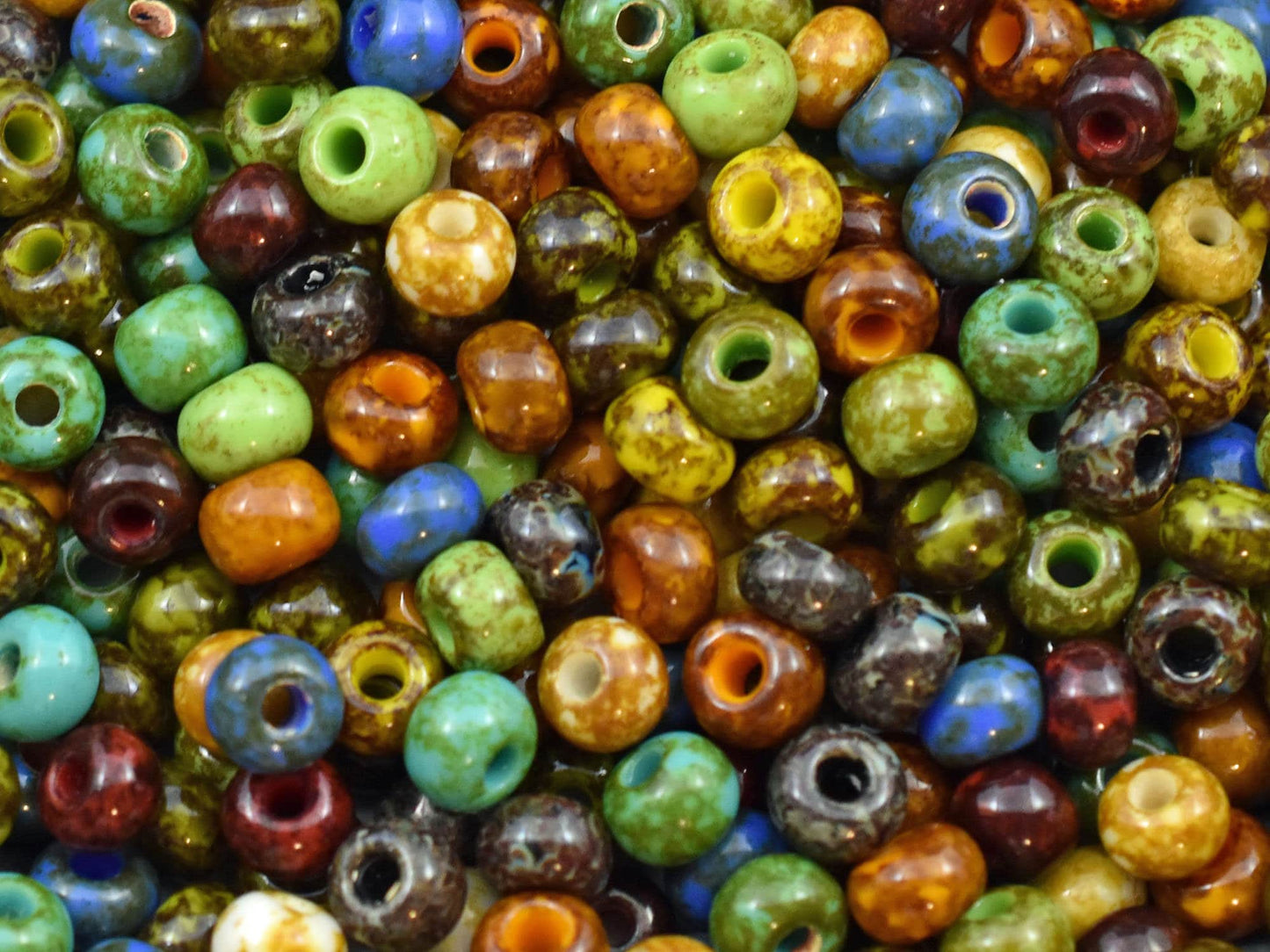 50G Mixed Picasso Czech 2/0 Seed Beads - Czech Glass Seed Beads