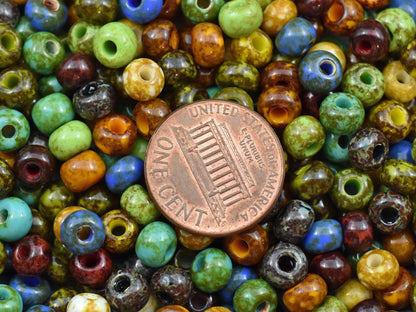 50G Mixed Picasso Czech 2/0 Seed Beads - Czech Glass Seed Beads