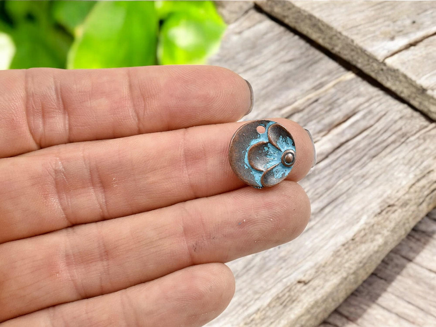 *20* 15mm Copper Patina Flower Charms